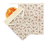 2Pcs Beeswax Bread Bags,Cotton Bread Bags with Buckle Keep Breads Fresh,33x43cm Food Storage Bag for Homemade Breads, Sourdough, Fruits & Vegetables