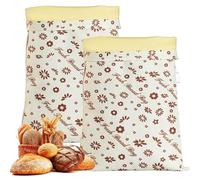 2PCS Beeswax Bread Bags, Reusable Bread Bags for Homemade Bread, Extra Large Cotton Linen Bread Storage Bag with Natural Beeswax Lining for Sourdough & Artisan Loaves, Bakery Essentials (C)