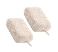 2pcs Beige Shower Bathing Sponge Double-Layer Flax Sponge Clean