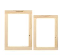 2pcs Beige Wooden Screen Printing Frame Reusable DIY Craft Tool