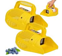 2Pcs Berry Pickers, Ergonomic Food Grade Large Capacity Blueberry Picker with Metal Comb for Orchard Fruit Picking
