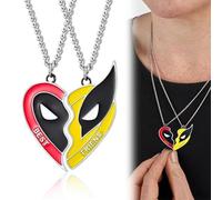 2pcs Best Friend Necklace, Half Heart Friendship Necklace for 2 Superhero Styles Love BFF Jewelry Gift for Men Women Boys Girls bff friendship necklace friendship necklace for 2 best friend necklaces