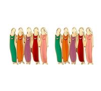 2pcs Best Friends Lapel Pins, Five Sisters Brooch, Good Sisters Club Enamel Pins, 3.2cm x 3.1cm(1.26" x 1.22"), Metal, no gemstone, 3.2cm x 3.1cm(1.26" x 1.22"), Metal, no gemstone