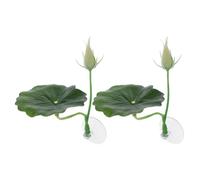 2pcs Betta Fish Leaf Hammock with Suction Cup, Artificial Lotus Pad | ABS Green Pad, Home Resting Use, Mimics Habitat, Easy to Clean, Unique Spawning Feature
