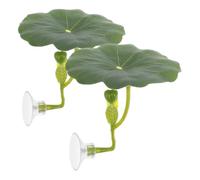 2pcs Betta Fish Leaf Hammock with Suction Cup for Resting and Hiding | Artificial Lotus Leaf, ABS Detachable Surface, Green Aquarium Décor for Breeding Setups and Small Tropical Fish