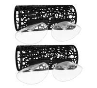 2Pcs Betta Fish Tunnel Hideaway Mesh Structure for Optimal Water Materials Dedicated Caves for Betta Fish Aquarium Decor for Tanks Black