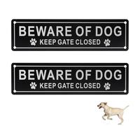 2PCS Beware of the Dog Sign with Installation Holes, Beware of Dogs Sign Outdoor Gate, Durable Beware of Dog Signs, Dog Warning Signs for Residential Fences Garden Gates Farm