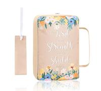 2PCS Bible Case - Floral Birds Bible Cover with Bible Book Tabs Carrying Book Case Church Bag Bible Protective with Zippered for Womens Gifts, Notebook Carrying Cases, Bible Covers with a Zip
