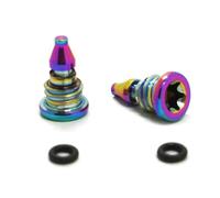 2pcs Bicycle Bleed Screws With O-Ring For Bike Titanium Alloy Bolts Bike Brake Oil Tank Oil Hole Screw Rainbow(Rainbow)