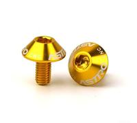 2Pcs Bicycle Bottle Cage Holder Screws with M5*12 Bolt, Constructed from Aluminum Alloy 7075 for Road and Mountain Bikes (Gold)