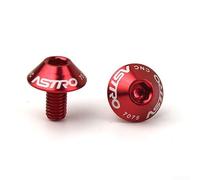 2Pcs Bicycle Bottle Cage Holder Screws with M5*12 Bolt, Constructed from Aluminum Alloy 7075 for Road and Mountain Bikes (Red)