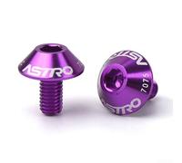 2Pcs Bicycle Bottle Cage Holder Screws with M5*12 Bolt, Constructed from Aluminum Alloy 7075 for Road and Mountain Bikes (Purple)