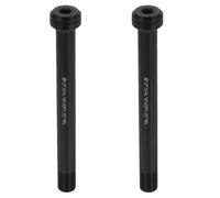 2pcs Bicycle Thru Axle M12x1 18mm Aluminum Front Wheel Hub Adapter | Anodized Black Finish, Corrosion Resistant and Rigid, for Mountain Bike Systems and Disc Brake Hubs