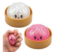 2Pcs Big Dumpling Ball, Boost Concentration for Study & Office Use, Portable Hand Toy, White and Pink Colour Set of Two