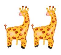 2Pcs Big Giraffe Balloons Cartoon Giraffe Shaped Foil Animal Balloon Woodland Jungle Safari Theme Kids Birthday Party Decorations