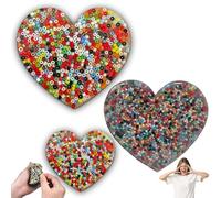 2PCS Big Picky Pad Skin Picking Fidget Toy, 4'' Silicone Picking Fidget Pad Heart More Beads Trichotillomania Toys for Skin Pickers ADHD OCD Relax Anxiety Toy for Adults Teens