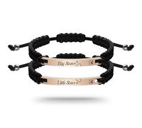 2PCS Big Sister Little Sis Matching Bracelets Handmade Weave Sister's Gift for Sister Daughter Friend Women Adjustable BFF Friendship Bracelet