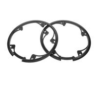 2Pcs Bike Chainring Protector for Mountain Bikes, ABS Black | Contoured Crankset Fit, Nylon Buckle Closure, Textured Surface, Rounded Edges, Urban Rides and Maintenance