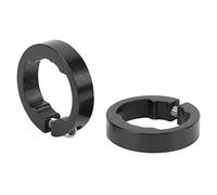 2Pcs Bike Grips, Clamping Rings Aluminum Alloy Beautiful Practical Bicycle Grip, Lock On Clamps for 22.2mm Bike Handlebar (Black)