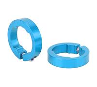 2Pcs Bike Grips Clamping Rings,High Strength Aluminum Alloy Beautiful Practical Bike Grip Lock On Clamps Jaw Clamps Rings Bike Accessories for 22.2Mm Handlebar (Blue)