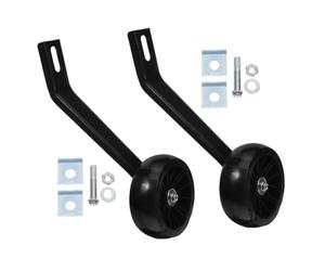 2pcs Bike Training Wheels Flashing Stabiliser Casters Black 20 Inch | Plastic and Iron Construction, Enhanced Visibility, Fits Rear Axles, 19x11.5x4.8cm, for Grass
