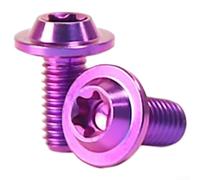 2Pcs Bike Water Bottle Cage Bolts M5x10mm Ultralight Ti Alloy Truss Head Screws Rust Resistant Suitable for Various Bicycles (Purple)