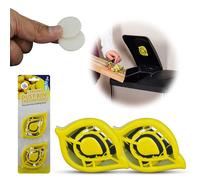 2Pcs Bin Freshener Odour Eliminator for Kitchen Dustbins, Lemon Scent Air Freshener Self Adhesive Leaf Design, Odour Remover for Swing Pedal Bins, Trash Can Deodoriser