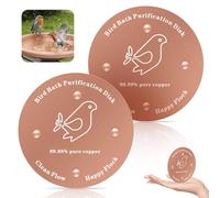 2Pcs Bird Bath Copper Discs, 99.99% Pure Copper Purification Disk with 4-Point Support, 0.7mm Thick Self-Cleaning Design for Fountains & Bird Baths, Cleaning Disk for Clean Water All-Season