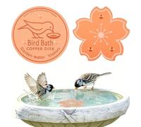 2Pcs Bird Bath Copper Disk,0.8mm Thick 99.9% Pure Copper Disk Birdbath Cleaner Disks, Physical Cleaning Design Keeps Water Fresh Year-Round, All-Season Universal for Outdoor Birdbaths, Bowl (Style 4)