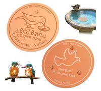 2Pcs Bird Bath Copper Disk,0.8mm Thick 99.9% Pure Copper Disk Birdbath Cleaner Disks, Physical Cleaning Design Keeps Water Fresh Year-Round, All-Season Universal for Outdoor Birdbaths, Bowl (Style 5)