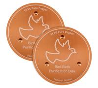 2Pcs Bird Bath Copper Disk,0.8mm Thick 99.9% Pure Copper Disk Birdbath Cleaner Disks, Physical Cleaning Design Keeps Water Fresh Year-Round, All-Season Universal for Outdoor Birdbaths, Bowl(Style 2)