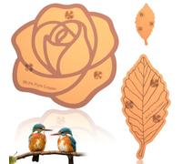 2PCS Bird Bath Copper Disk,99.99% Pure Copper Purification Disk 0.8mm Thick with Stable 3-Point Support,Leaves Shaped Natural Water Purifier Disc for Outdoor Birdbath Fountains All-Season Cleaning