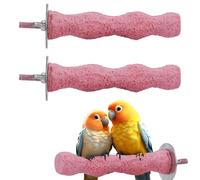 2pcs Bird Beak Grinding Stone, Non-Slip Parrot Grinder Perch Bird Cage Accessories Chewing Toy for Budgies Parakeets Cockatiels Conures Beak Trimmer & Claw Trimming (Pink)