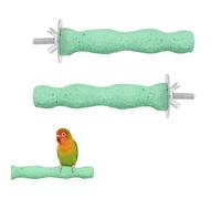 2pcs Bird Beak Grinding Stone, Resin Anti-Slip Bird Parrot Cage Perch Stand, Birds Claw Trimming & Chewing Toy Accessories for Parrot Budgie Cockatiel (Green)