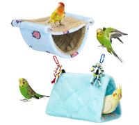2Pcs Bird Bed for Cage Hanging Hammock Snuggle Hut Parrot Sleeping Bed Tent Toy Bird Nest Perch for Parakeet Budgies Cockatiels Cockatoo Finch Conures