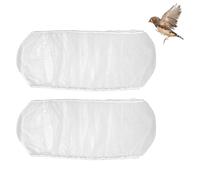 2Pcs Bird Cage Cover, Bird Cage Seed Catcher, Durable Bird Cage Net for Round and Square Cages, Large Stretchy Bird Cage Cover Skirt, Prevents Seed Scattering, Easy to Install and Clean (White)