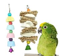 2Pcs Bird Cuttlebone, Parrot Chewing Toy Beak Trimmer Calcium Stone with Bell for Parrots Conures Cockatiels Parrots Budgies African Grey