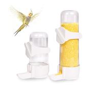 2PCS Bird Feeder & Water Dispenser Set(4.7oz+7.4oz) Universal Cage Suspension for Parakeet Cockatiel Lovebirds Budgie|Multi-Func Bird Cage Accessories