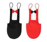 2pcs Bird Flight Suit Diaper for Parrots, Cotton Bowtie Design | Western Style, Quick Dressing and Lightweight, Red or Black, for Birds, Household Cleaning Protection