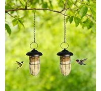 2PCS Bird Nesting Material, Refillable Hummingbird Nesters Metal Cage Holder with Wool Material for Wild Birds Nesting Station, Nest House for Bird Lover Gifts, Bird Watching Gifts for Outdoor Patio