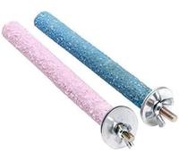 2Pcs Bird Perch Stand Toy, Wood Parrot Cage Accessories, Sanded Surface Grinding Claw Sticks for Parakeets Finches