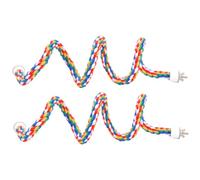 2Pcs Bird Rope Perch, 24 Inch Colorful Rope Bird Perches for Cage with Suction Cup, Fun Parrot Toys for Climbing Grinding Birdcage Accessories, Perch