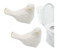 2Pcs Bird-Shaped Toilet Bolt Cover Decoration, Toilet Bolt Covers Tool Bathroom Accessories Easy Installation, Cute Design Style White Decoration for Bottom