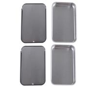 2pcs Bird Snack Box with Push Pull Sliding Cover Stainless Steel Black | Small Iron Case, Easy to Operate and Carry, Simple Colour Matching, for Outdoor Bird Feeding