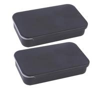 2pcs Bird Snack Box with Push-pull Sliding Cover, Stainless Steel | Easy to Operate, Simple Colour Matching, Black Finish, Easy to Carry and Store, Compact Feeder Use