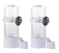 2Pcs Bird Water Dispenser 140ml Automatic Bird Water Feeder Clear Visible Cage Feeder with Screw Buckle for Parrot Lovebirds Canary Finch Rabbit
