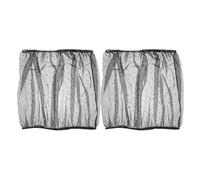 2pcs Birdcage Mesh Cover with Breathable Polyester Netting for Cleanup | Black Airy Design, Stretchy Skirt Fits over Cup Area, Blocks Debris during Feeding Time
