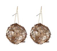 2pcs Bird's Nest Material Globe Bird Houses Parakeet Toys Parrot Toys Globe Hummingbird Bird Nesting Station Bird Houses for Outside Bird Rattan Toy Material Rack Wooden Outdoor(As Shown)