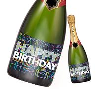 2pcs Birthday Bottle Label; Happy Birthday Label for Champagne and Wine Bottles, self-Adhesive; Birthday Gift for Men & Women (14.8 x 10.5 cm) (Happy Birthday)
