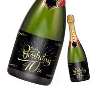 2pcs Birthday Bottle Label; Happy Birthday Label for Champagne and Wine Bottles, self-Adhesive; Birthday Gift for Men & Women (14.8 x 10.5 cm) (40th Birthday)
